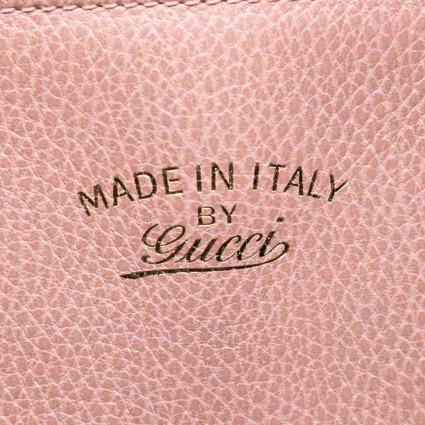 Gucci Leather Swing Convertible Tote Pink Leather Very good condition - Box View