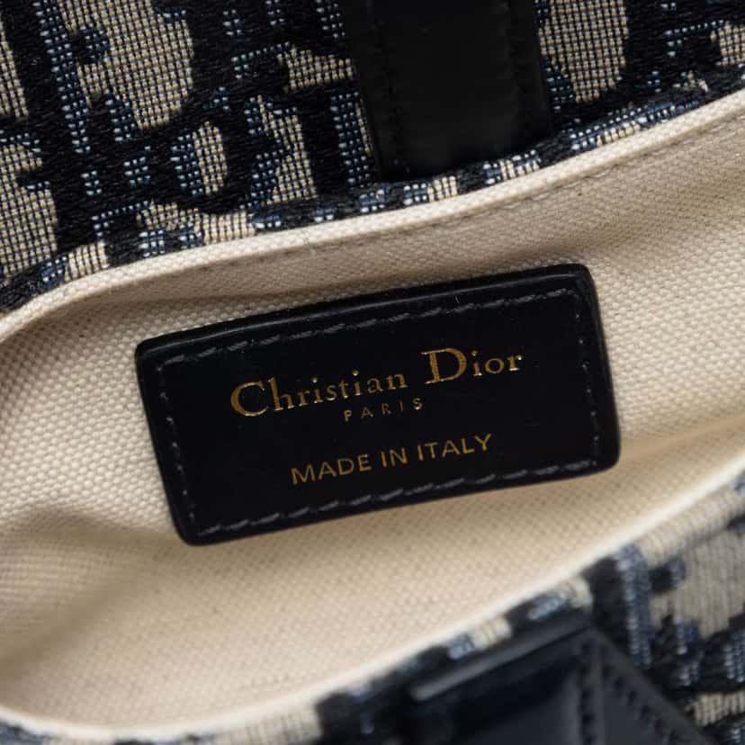 Dior Mini Oblique Canvas Saddle Bag Blue Canvas Very good condition - Box View