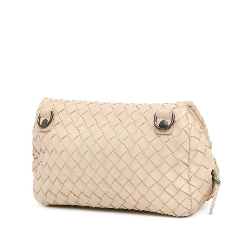 Bottega Veneta Mini Intrecciato Expandable Chain Crossbody Pink Leather Very good condition - Back View