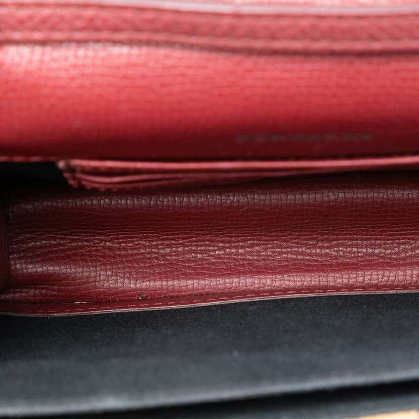 Burberry Small Leather and House Check Canvas Derby Macken Crossbody Red Leather Very good condition - Model View