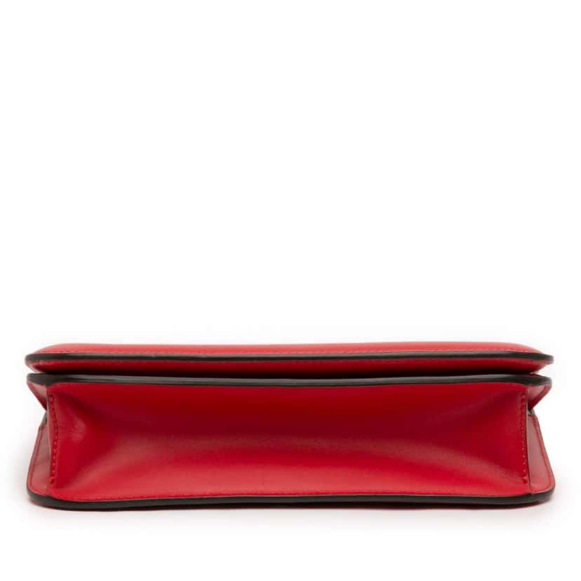 Fendi Calfskin Vitello King Nubuck Pequin Karligraphy Pocket Shoulder Bag Red Leather Very good condition - Inside View