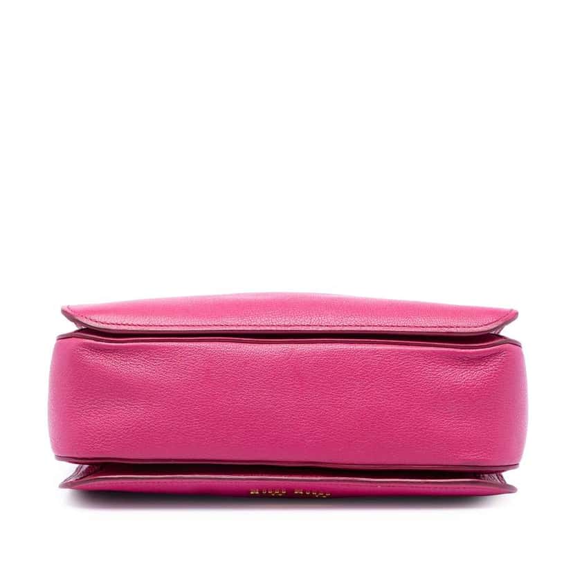 Miu Miu Goatskin Madras Satchel Pink Leather Very good condition - Inside View