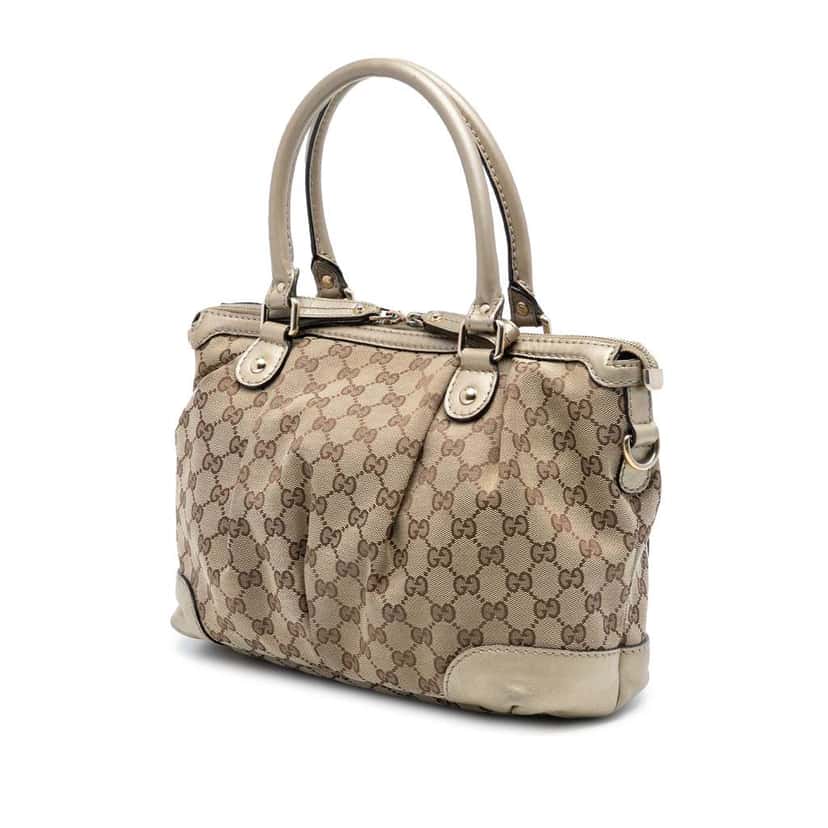 Gucci GG Canvas Sukey Satchel Brown Canvas Good condition - Back View