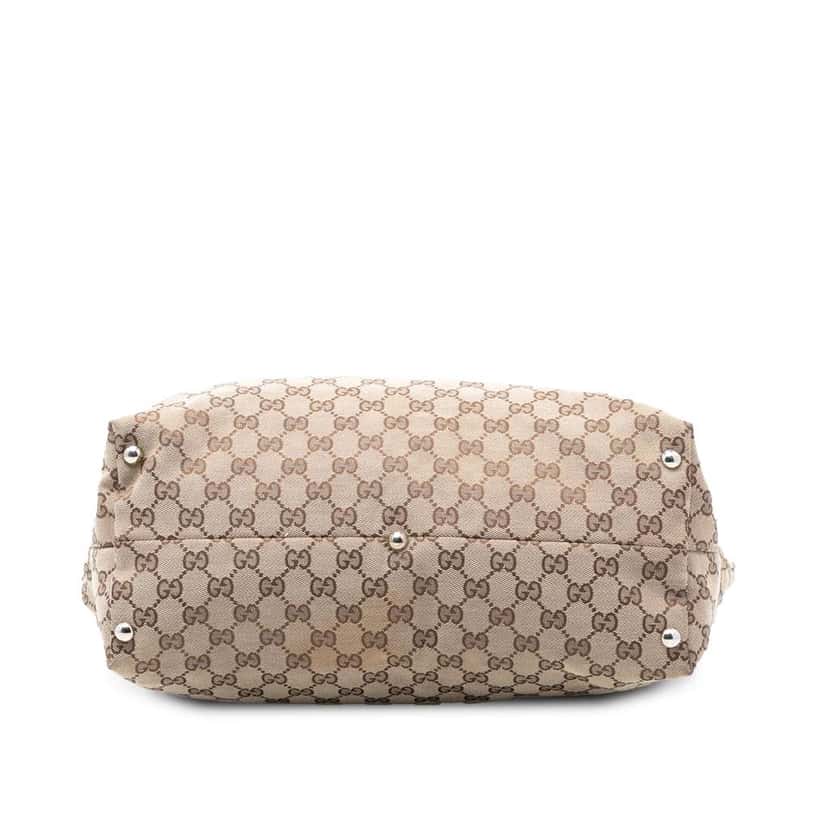 Gucci Medium GG Canvas Icon Bit Tote Brown Canvas Very good condition - Inside View