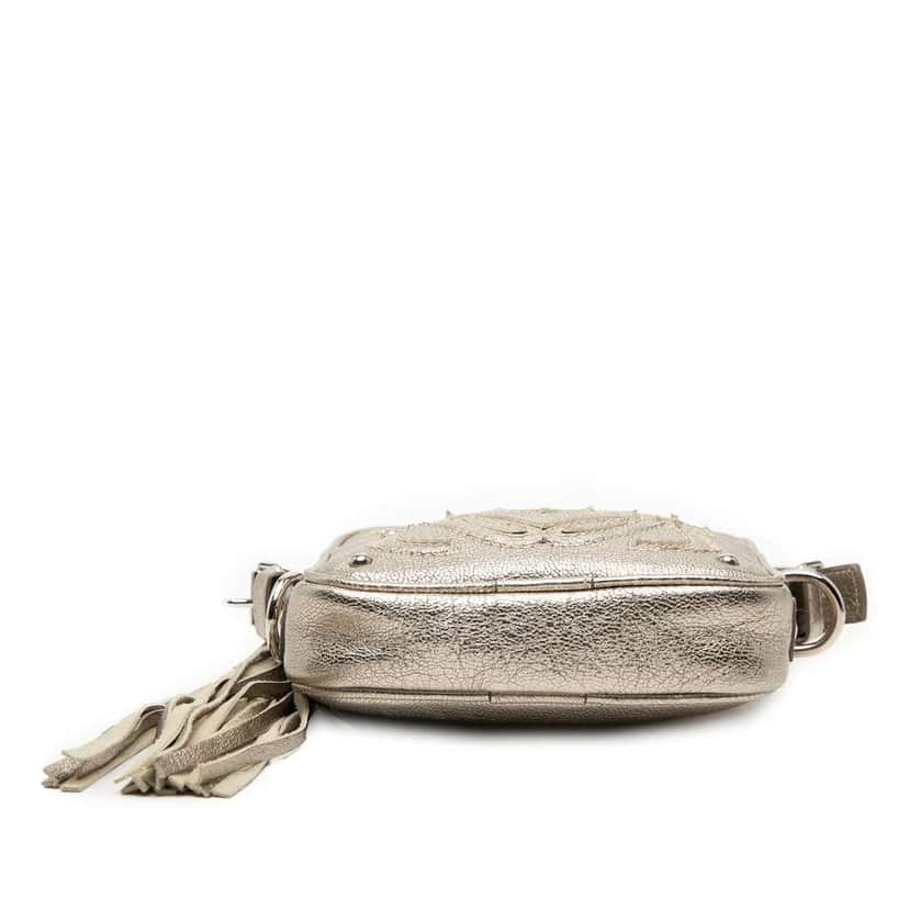 Loewe Mini Metallic Goatskin Anagram Tassel Crossbody Silver Leather Very good condition - Inside View