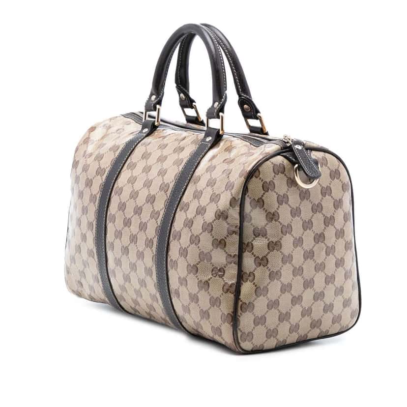 Gucci Medium GG Crystal Joy Boston Bag Brown Canvas Very good condition - Back View