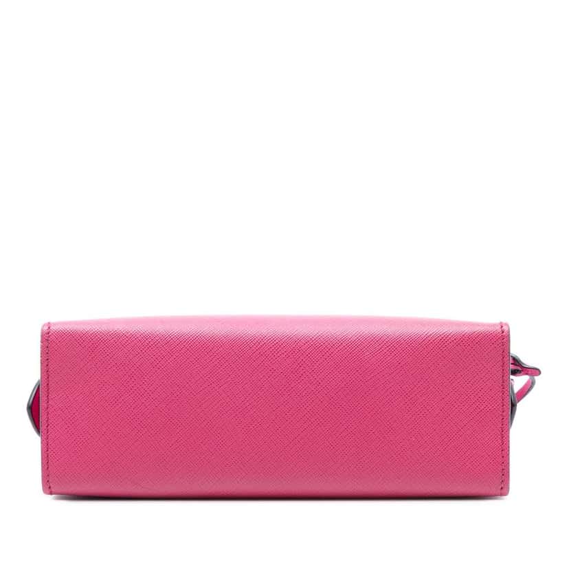 Prada Saffiano and City Calf Esplanade Crossbody Pink Leather Good condition - Inside View