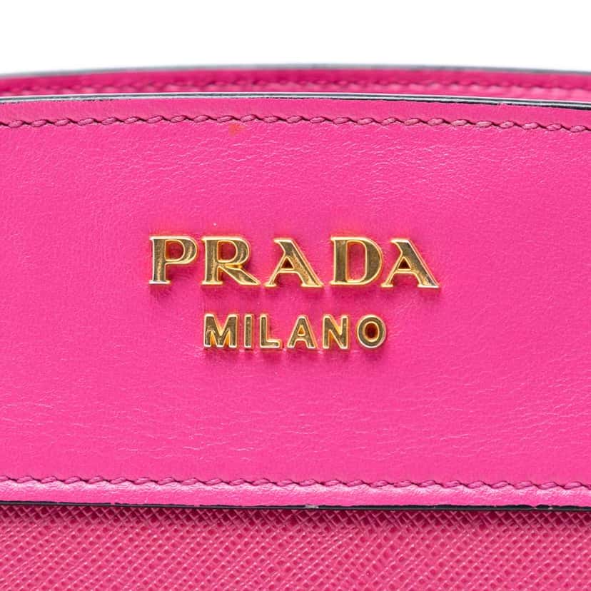 Prada Saffiano and City Calf Esplanade Crossbody Pink Leather Good condition - Box View