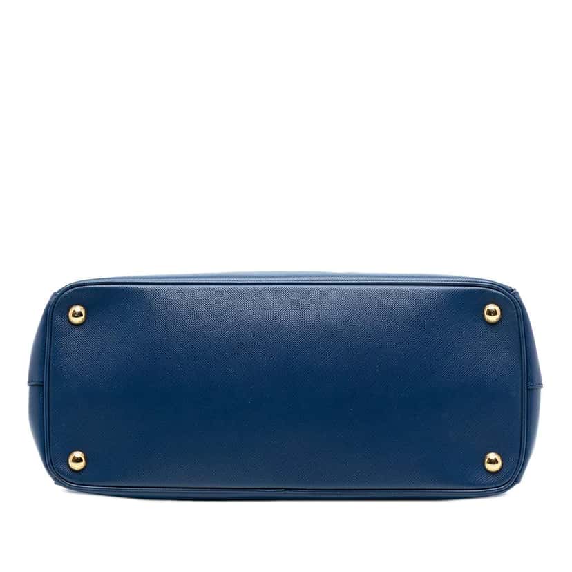 Prada Medium Saffiano Lux Galleria Double Zip Satchel Blue Leather Very good condition - Inside View