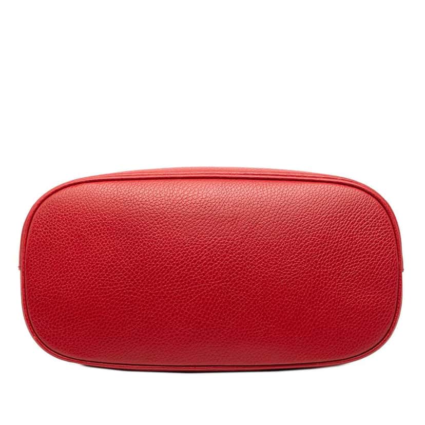 Gucci Small Dollar Calfskin GG Charm Dome Satchel Red Leather Very good condition - Inside View