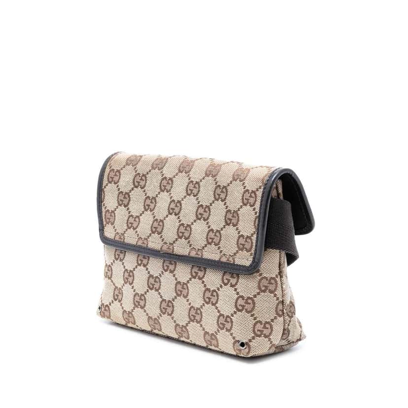 Gucci GG Canvas Jackie Belt Bag Brown Canvas Very good condition - Back View