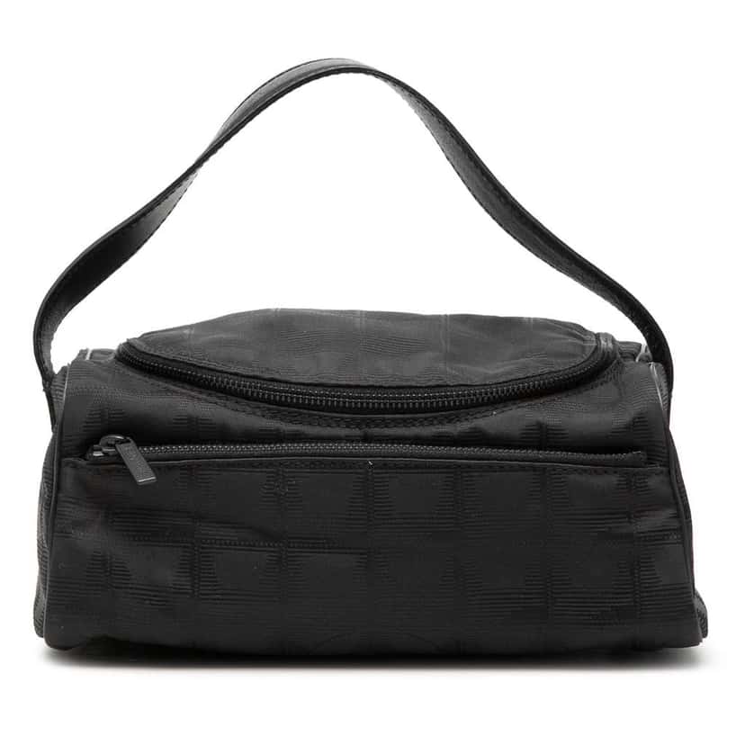 Chanel New Travel Line Nylon Vanity Bag Black Very good condition - Front View