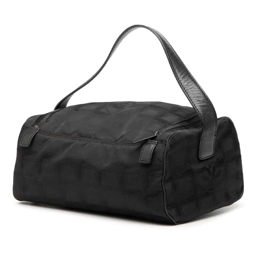 Chanel New Travel Line Nylon Vanity Bag Black Very good condition - Back View