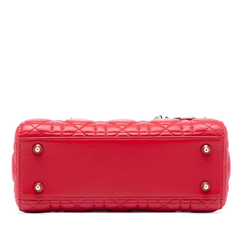 Dior Small Lambskin Cannage MyABCDior Lady Dior Red Leather Very good condition - Inside View