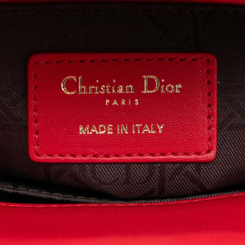 Dior Small Lambskin Cannage MyABCDior Lady Dior Red Leather Very good condition - Box View