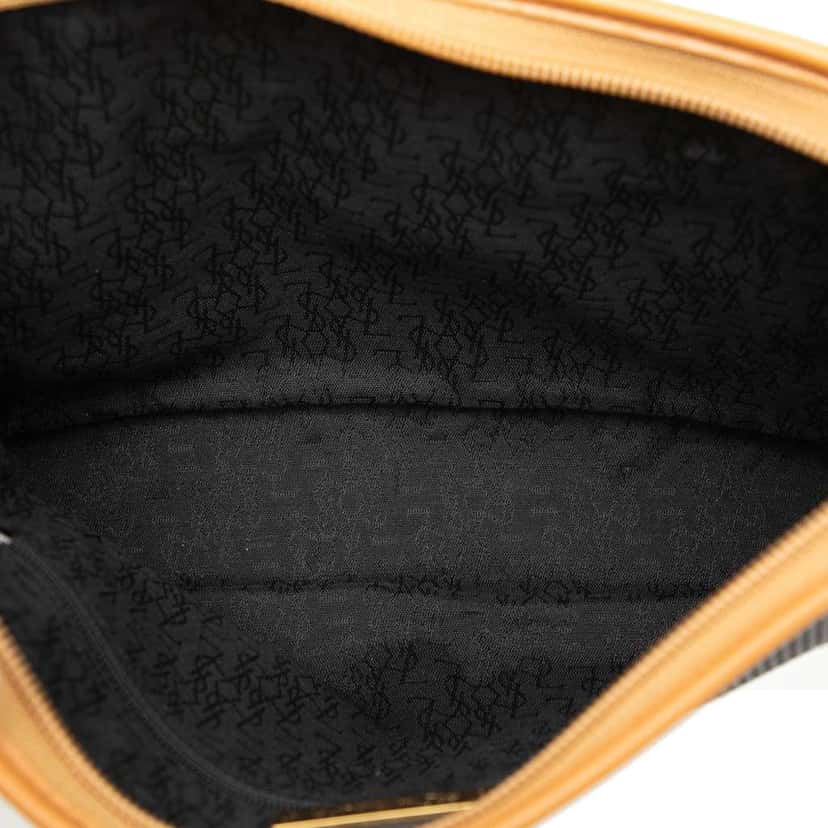 Saint Laurent Leather Trimmed Coated Canvas Clutch Black Canvas Very good condition - Model View