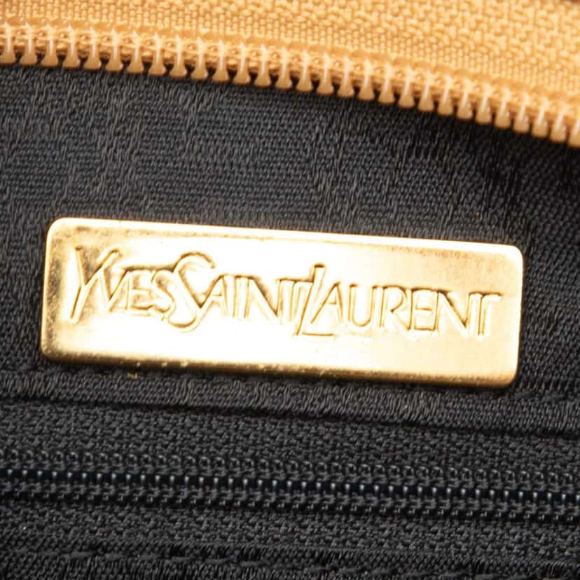 Saint Laurent Leather Trimmed Coated Canvas Clutch Black Canvas Very good condition - Box View