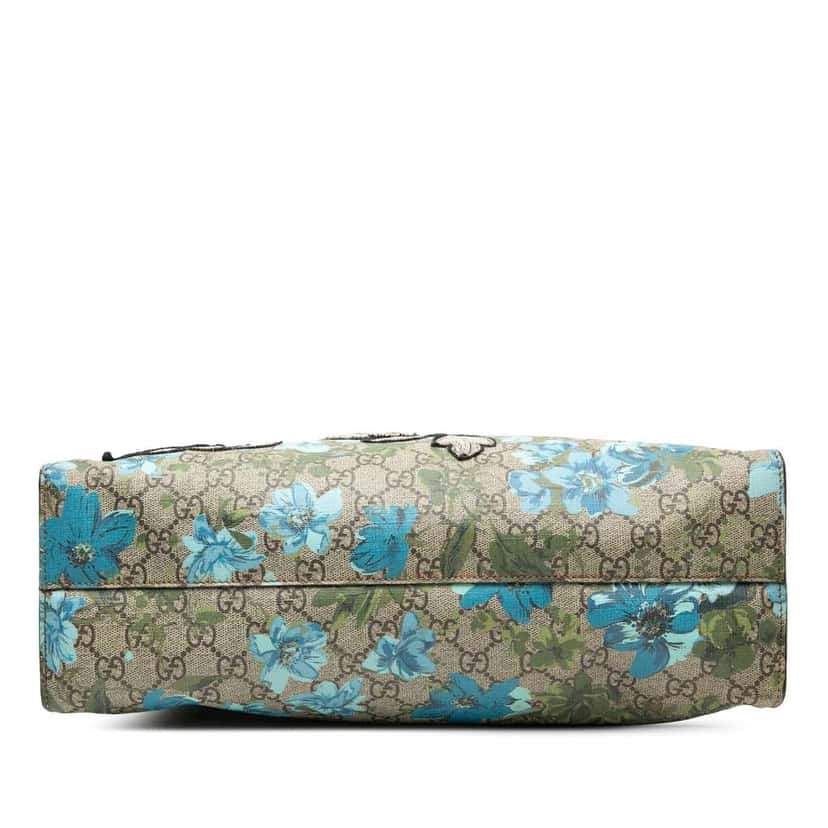 Gucci GG Supreme Embroidered Linea C Blooms XL Tote Brown Canvas Very good condition - Inside View