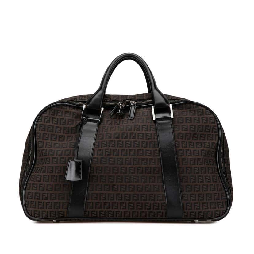 Fendi Zucchino Canvas Travel Bag Brown Canvas Very good condition - Front View