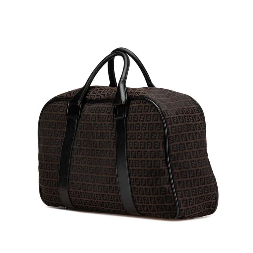 Fendi Zucchino Canvas Travel Bag Brown Canvas Very good condition - Back View