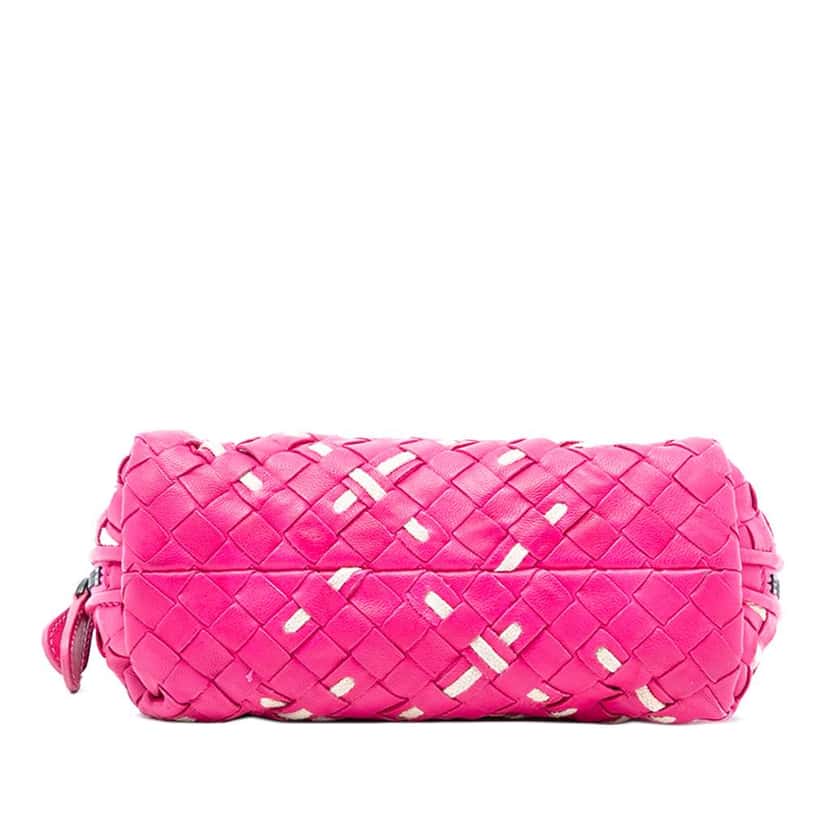 Bottega Veneta Nappa Intrecciato Pouch Pink Leather Very good condition - Inside View