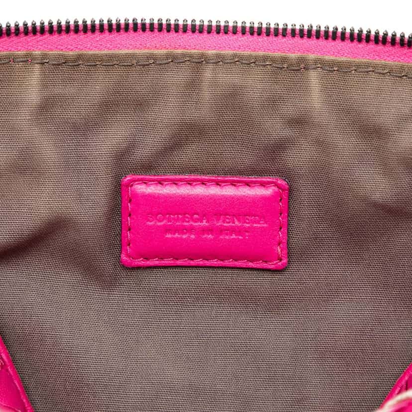 Bottega Veneta Nappa Intrecciato Pouch Pink Leather Very good condition - Box View