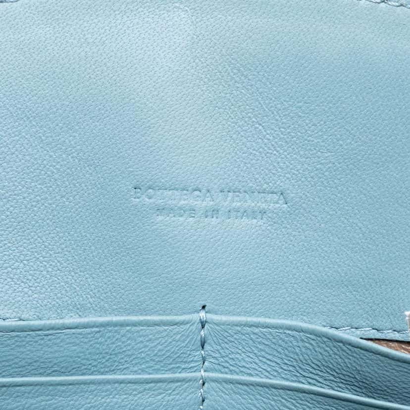 Bottega Veneta Nappa Intrecciato Chain Wallet Blue Leather Very good condition - Box View