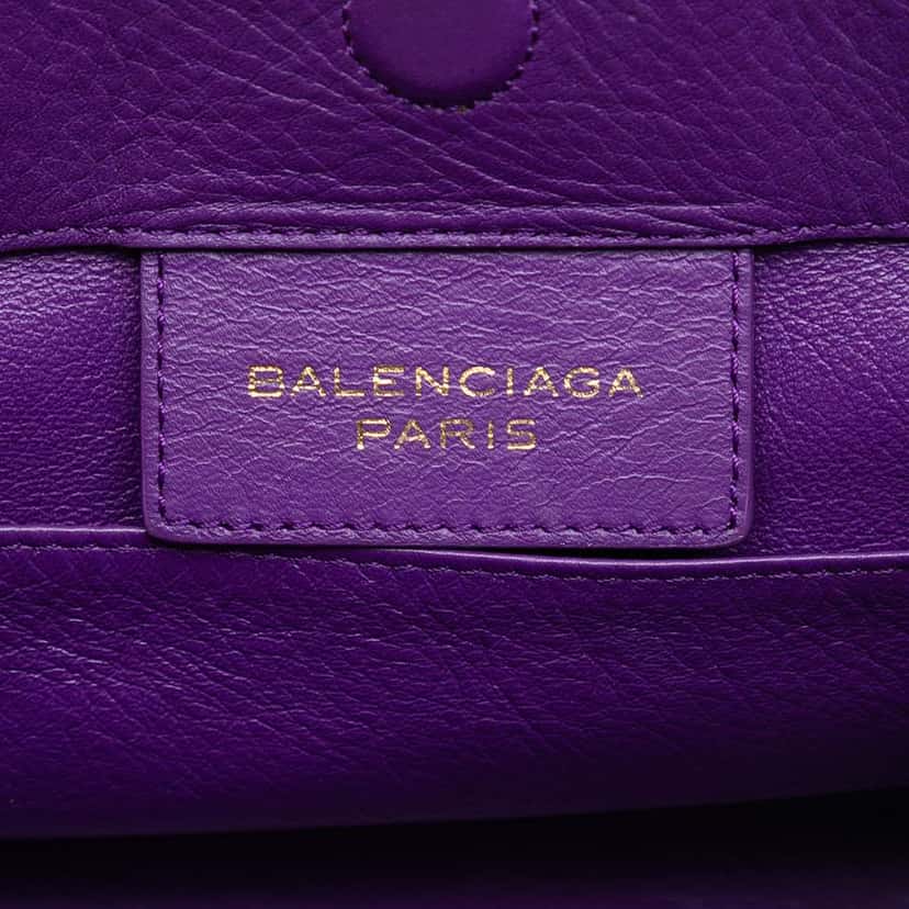 Balenciaga Mini Leather Papier A4 Zip Around Tote Purple Leather Very good condition - Box View