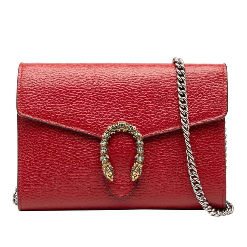 Gucci Leather Dionysus Wallet on Chain Red Leather Very good condition - Front View