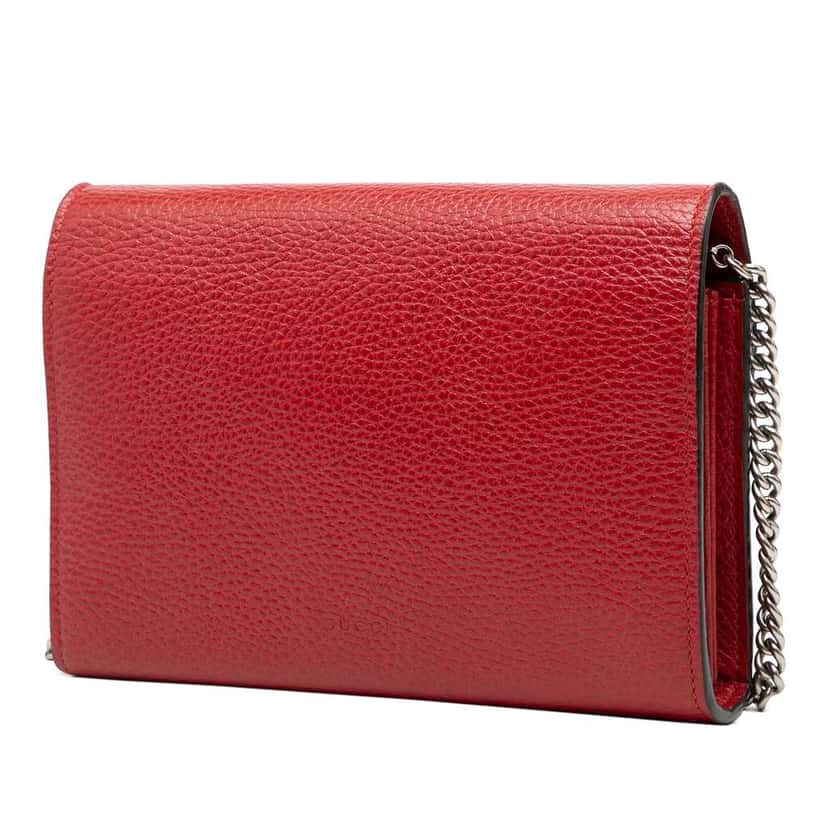 Gucci Leather Dionysus Wallet on Chain Red Leather Very good condition - Back View