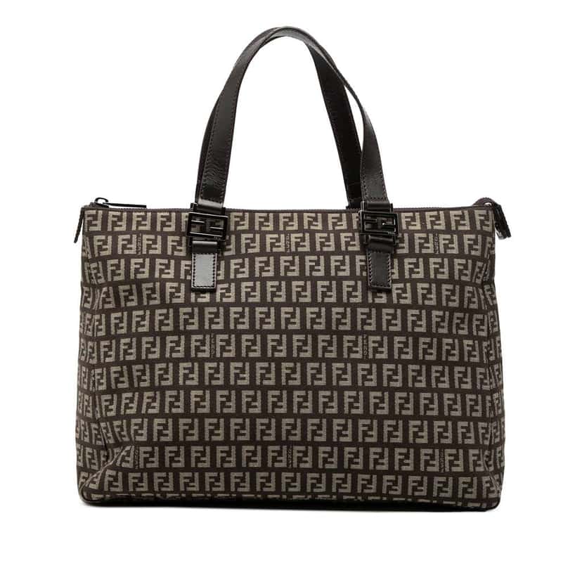 Fendi Zucchino Canvas Tote Brown Canvas Very good condition - Front View