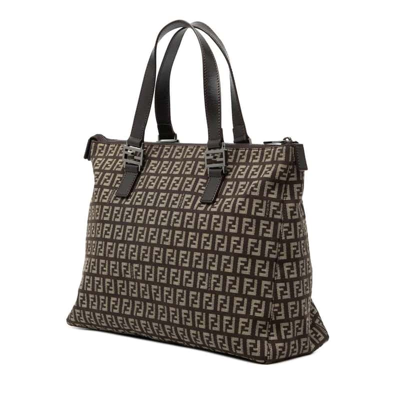 Fendi Zucchino Canvas Tote Brown Canvas Very good condition - Back View