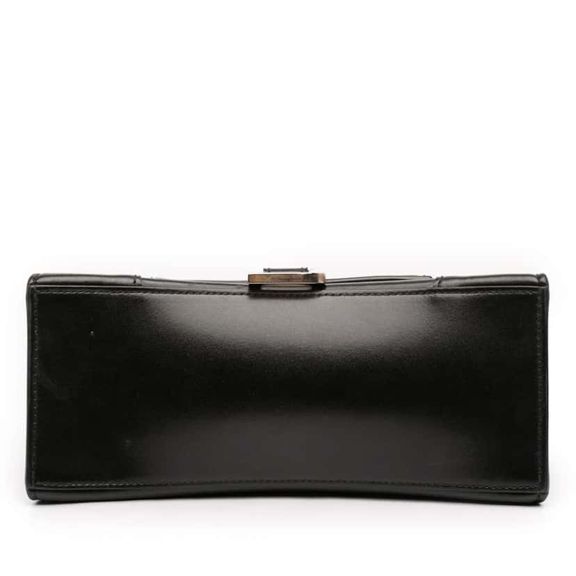 Balenciaga Small Shiny Box Calfskin Hourglass Top Handle Bag Black Leather Very good condition - Inside View