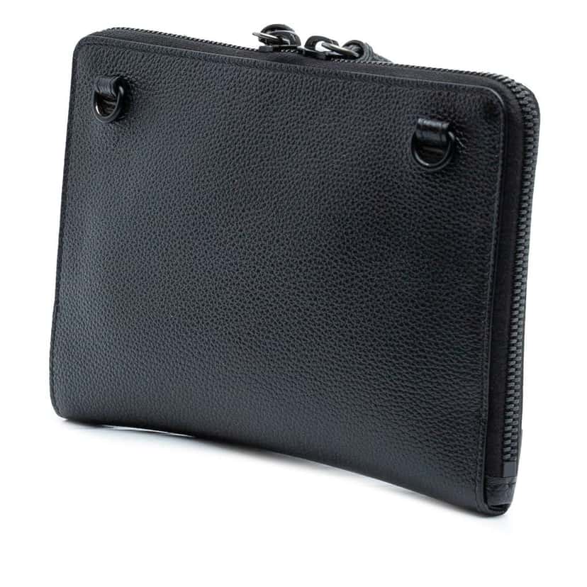 Balenciaga Grained Calfskin Neo Classic Zip Around Crossbody Black Leather Very good condition - Back View