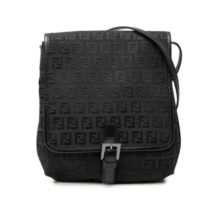 Fendi Zucchino Canvas Crossbody Black Canvas Very good condition - Front View