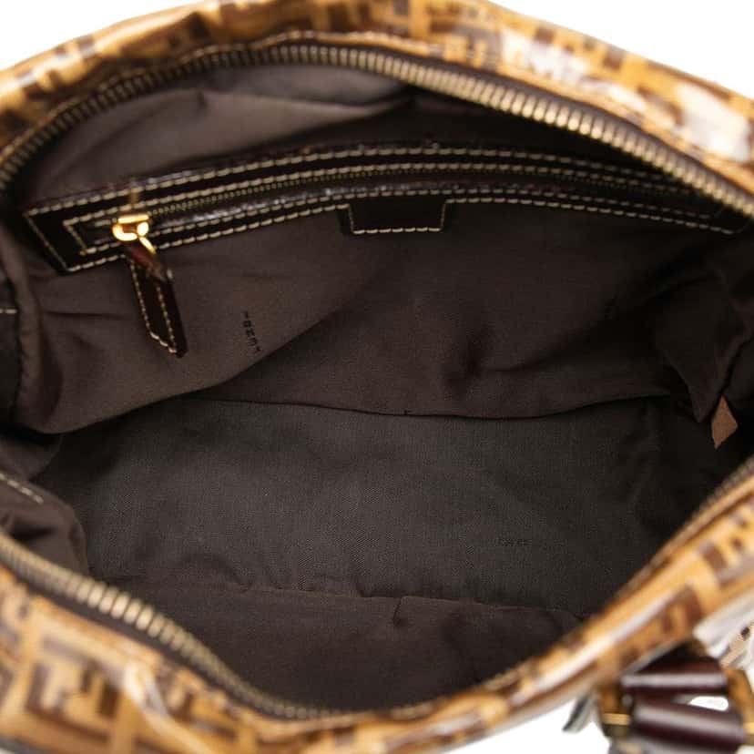 Fendi Zucchino Crystal Handbag Brown Canvas Very good condition - Model View