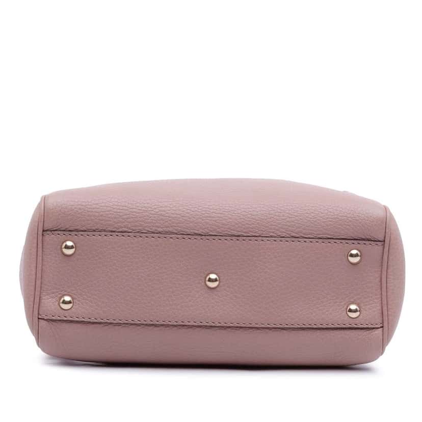 Gucci Mini Calfskin Bamboo Shopper Satchel Pink Leather Very good condition - Inside View