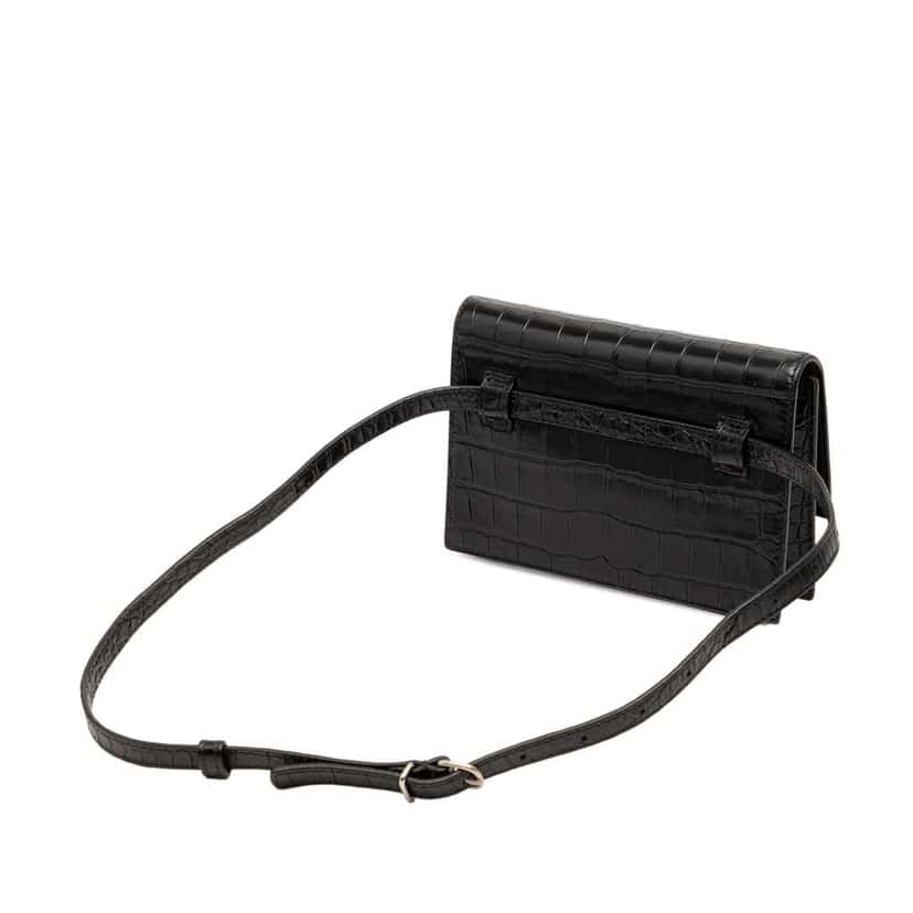 Balenciaga Croc Embossed Leather Sharp Belt Bag XS Black Leather Very good condition - Back View