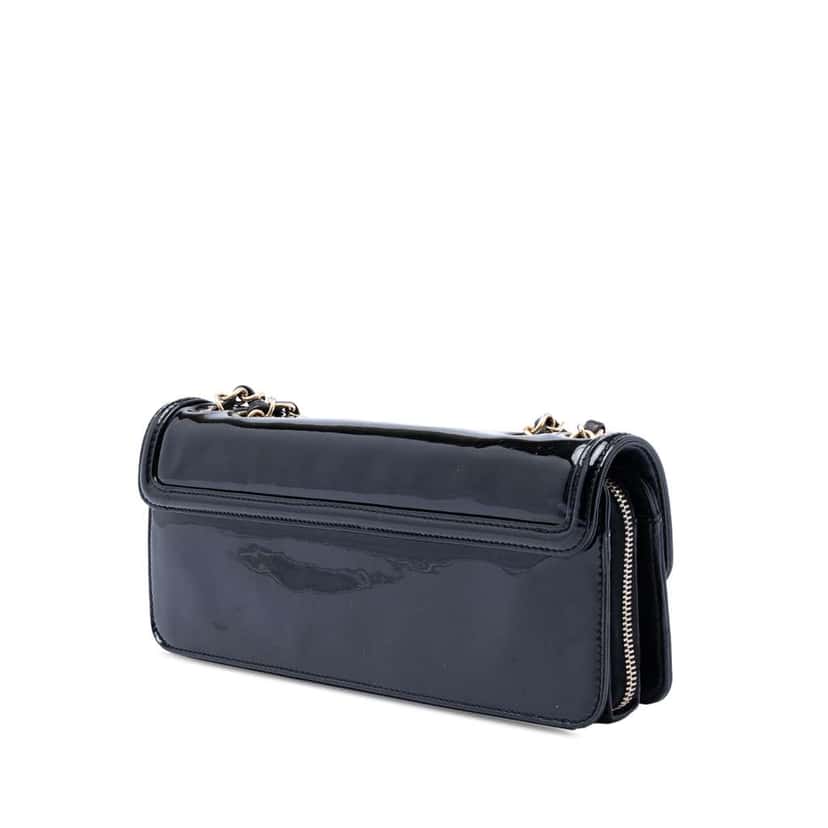 Chanel Patent Reissue 2.55 East West Flap Black Leather Good condition - Back View