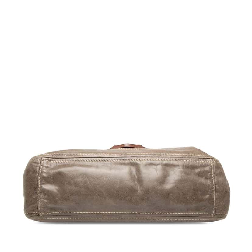 Prada Vitello Shine Push Lock Flap Shoulder Bag Brown Leather Very good condition - Inside View