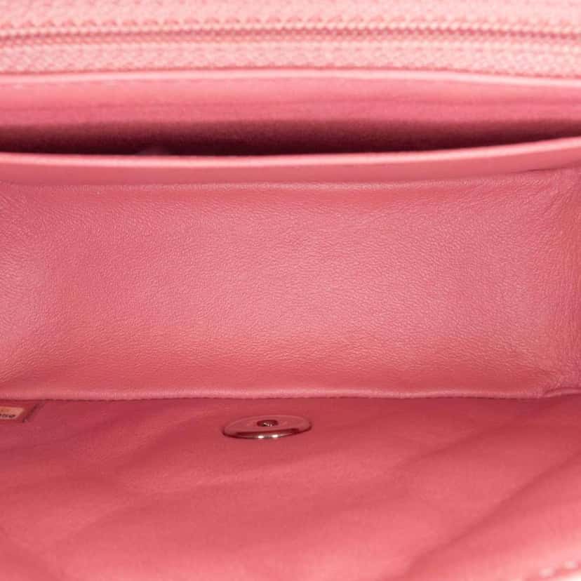 Chanel Mini Square Classic Lambskin Single Flap Pink Leather Very good condition - Model View