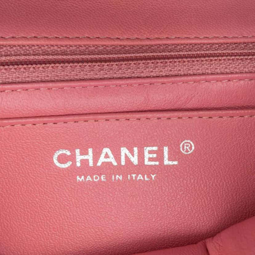 Chanel Mini Square Classic Lambskin Single Flap Pink Leather Very good condition - Box View