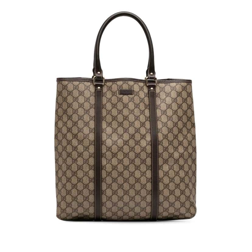 Gucci GG Supreme Joy Vertical Tote Brown Canvas Very good condition - Front View