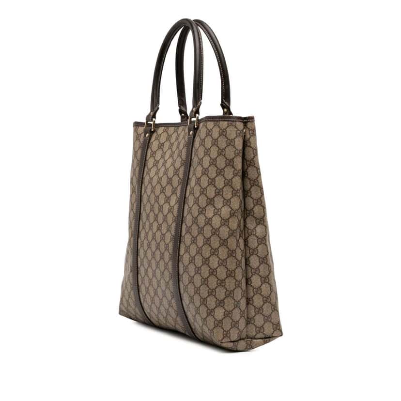 Gucci GG Supreme Joy Vertical Tote Brown Canvas Very good condition - Back View