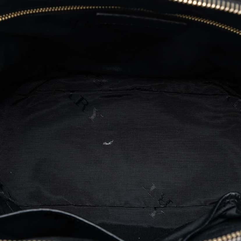 Burberry Large Heritage Grain Check Embossed Orchard Bowling Bag Black Leather Good condition - Model View