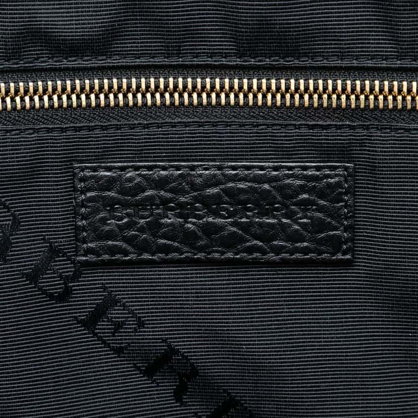 Burberry Large Heritage Grain Check Embossed Orchard Bowling Bag Black Leather Good condition - Box View