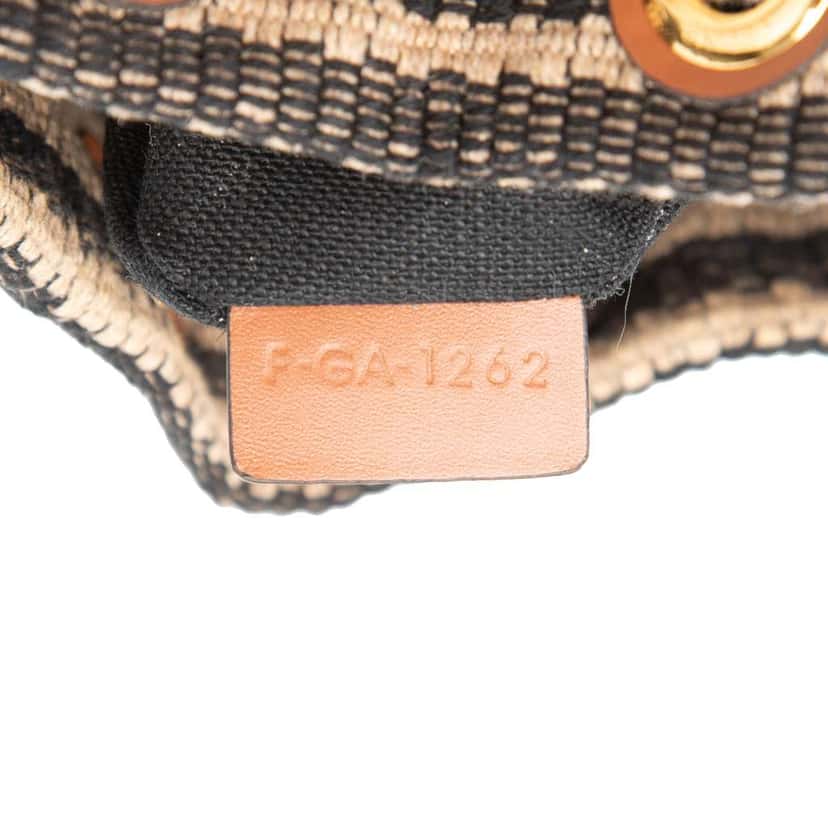 Celine Small Triomphe Raffia Drawstring Bucket Bag Brown Never worn - Box View