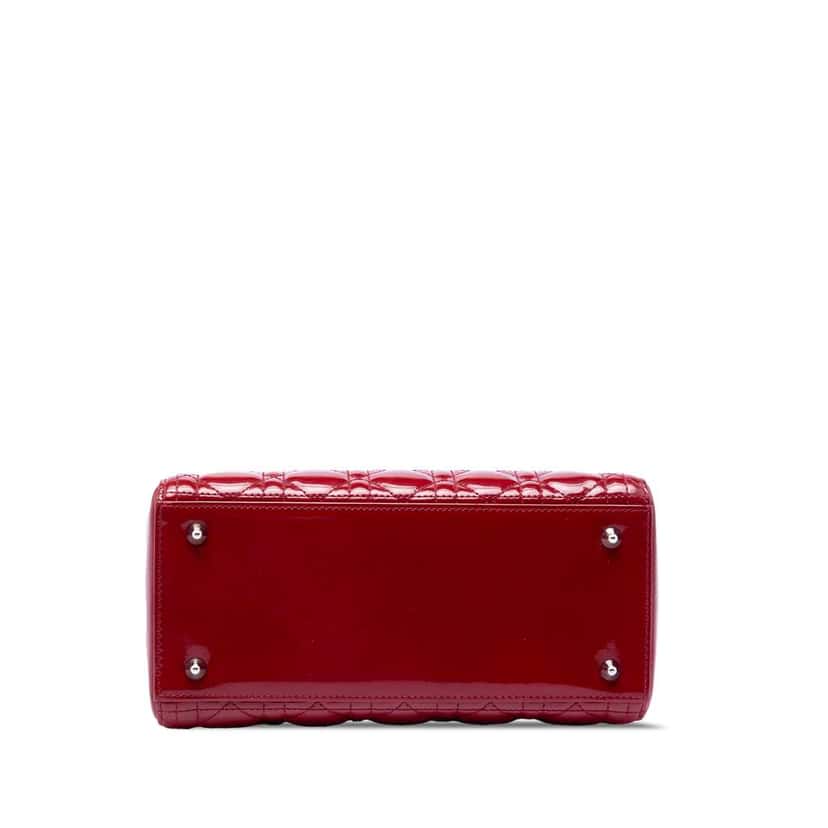 Dior Medium Patent Cannage Lady Dior Red Leather Very good condition - Inside View