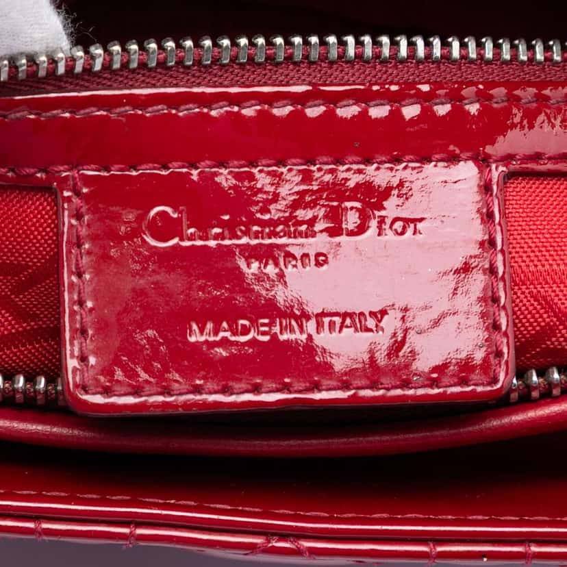 Dior Medium Patent Cannage Lady Dior Red Leather Very good condition - Box View