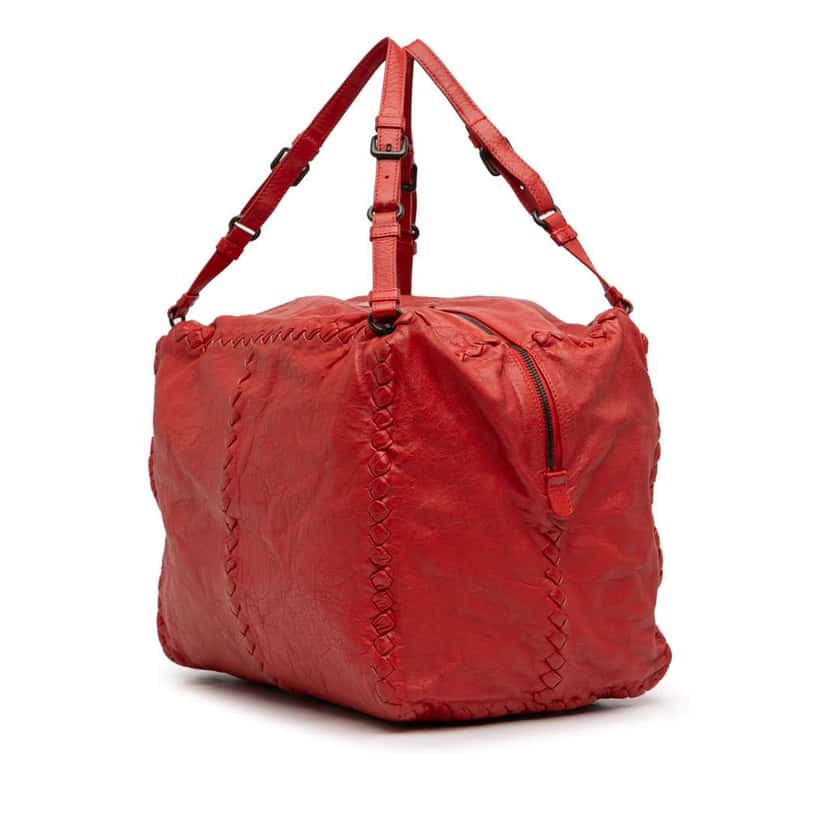 Bottega Veneta Nappa Intrecciato Cube Tote Red Leather Very good condition - Back View